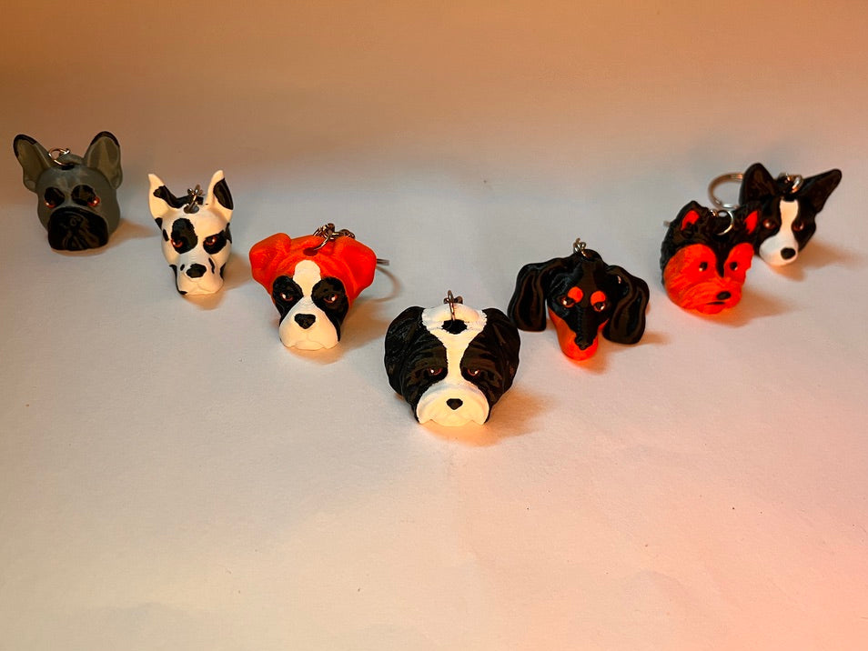 Dog Head Keychains