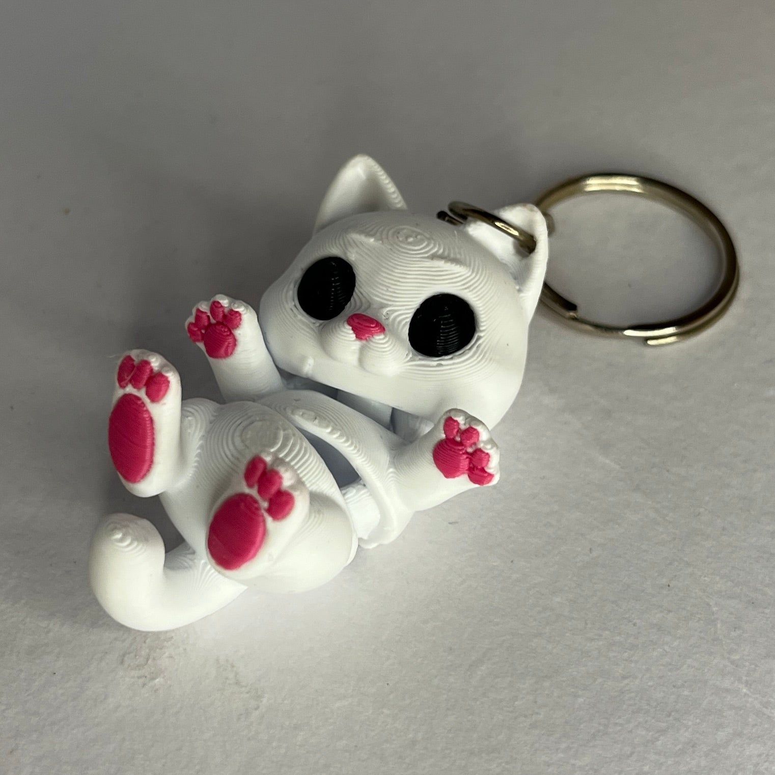 Cute 3D Cat Keychain Collection – Flexible & Realistic Cat Keychains (Furry, Sphynx, Pink Paw & Knitted Cat Variants)