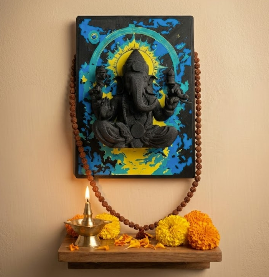 The Ultimate Protector: 3D Ganesh Relief Art