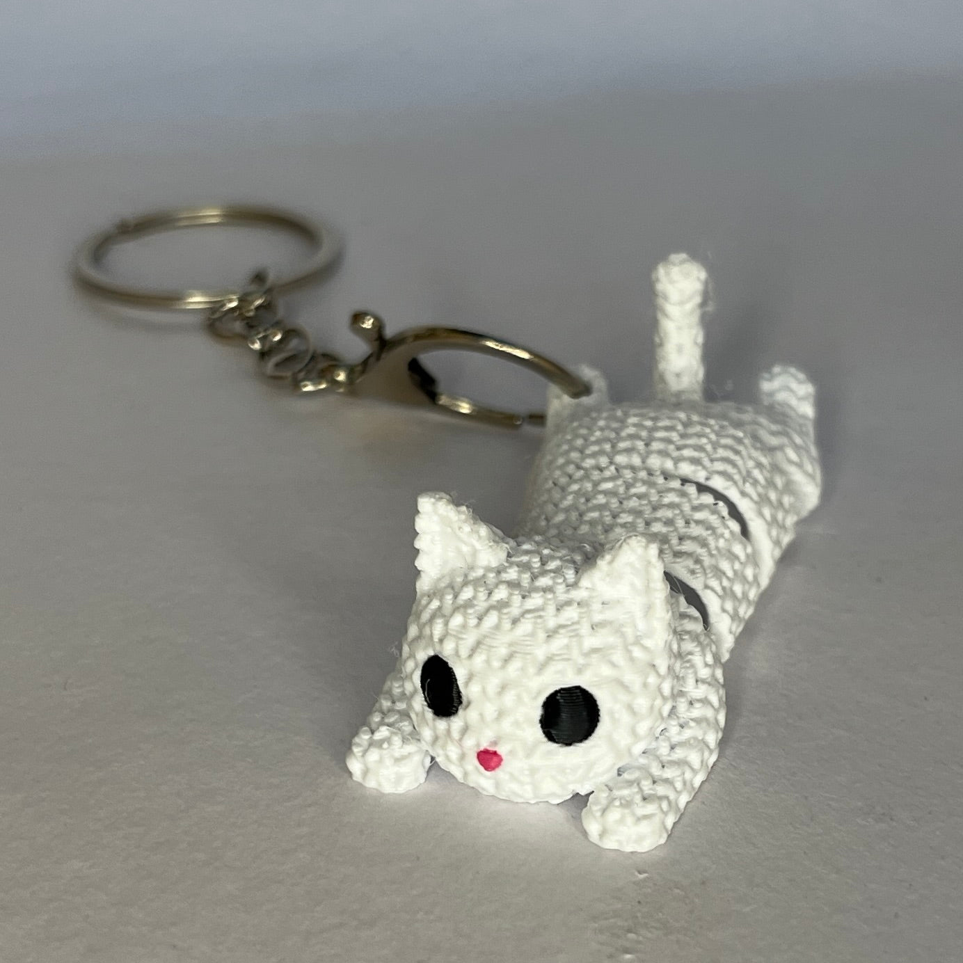 Cute 3D Cat Keychain Collection – Flexible & Realistic Cat Keychains (Furry, Sphynx, Pink Paw & Knitted Cat Variants)