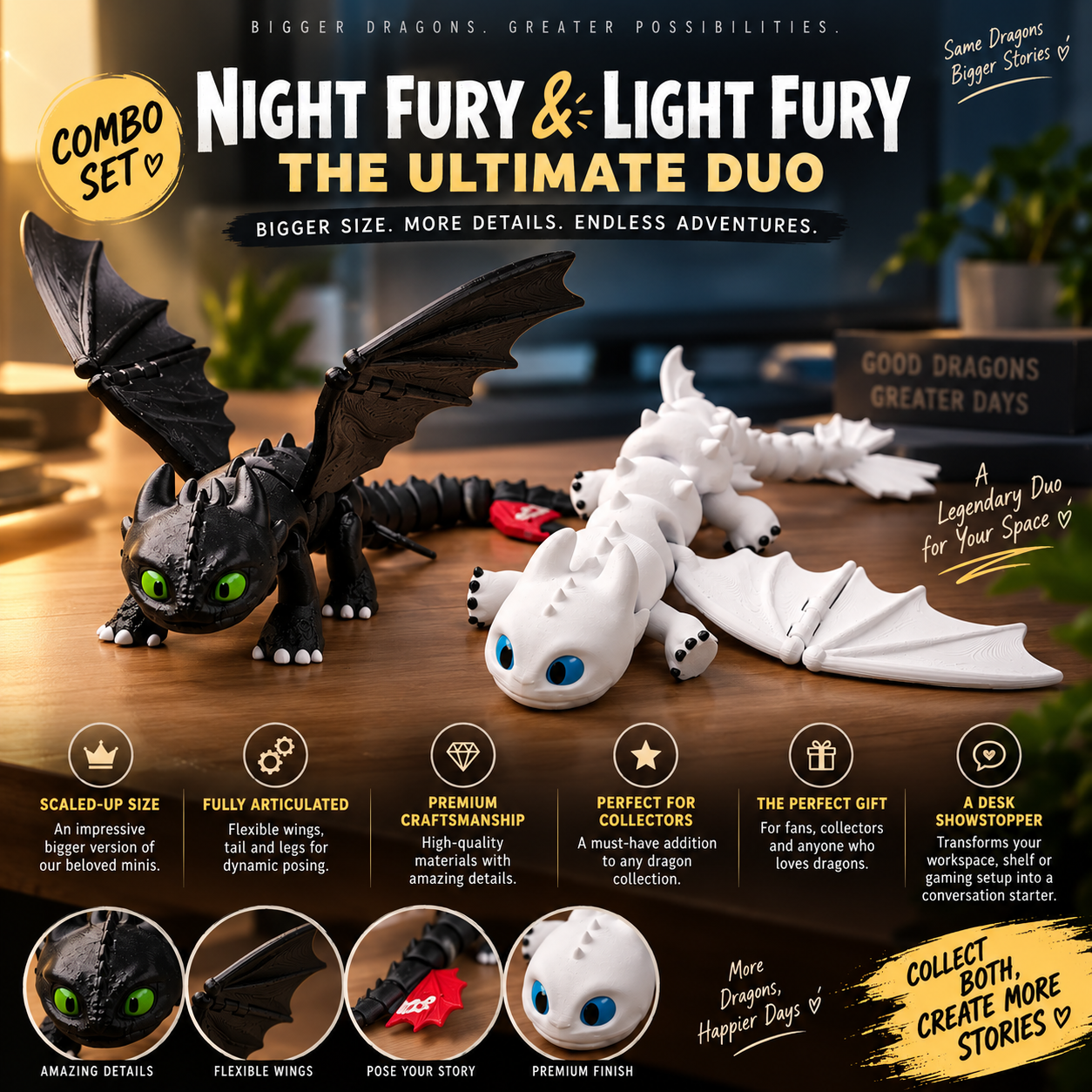 Big Night Fury and Light Fury Combo