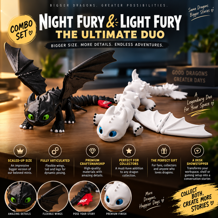 Big Night Fury and Light Fury Combo