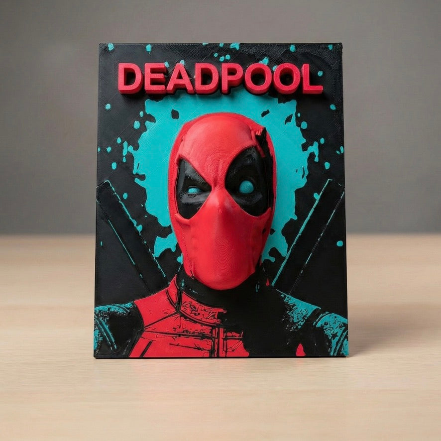 The Crimson Enforcer: Deadpool 3D Relief Wall Art