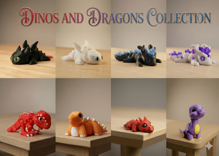 Ultimate Dinos & Dragon Collection (8 Mini Toys ) 🔥🔥