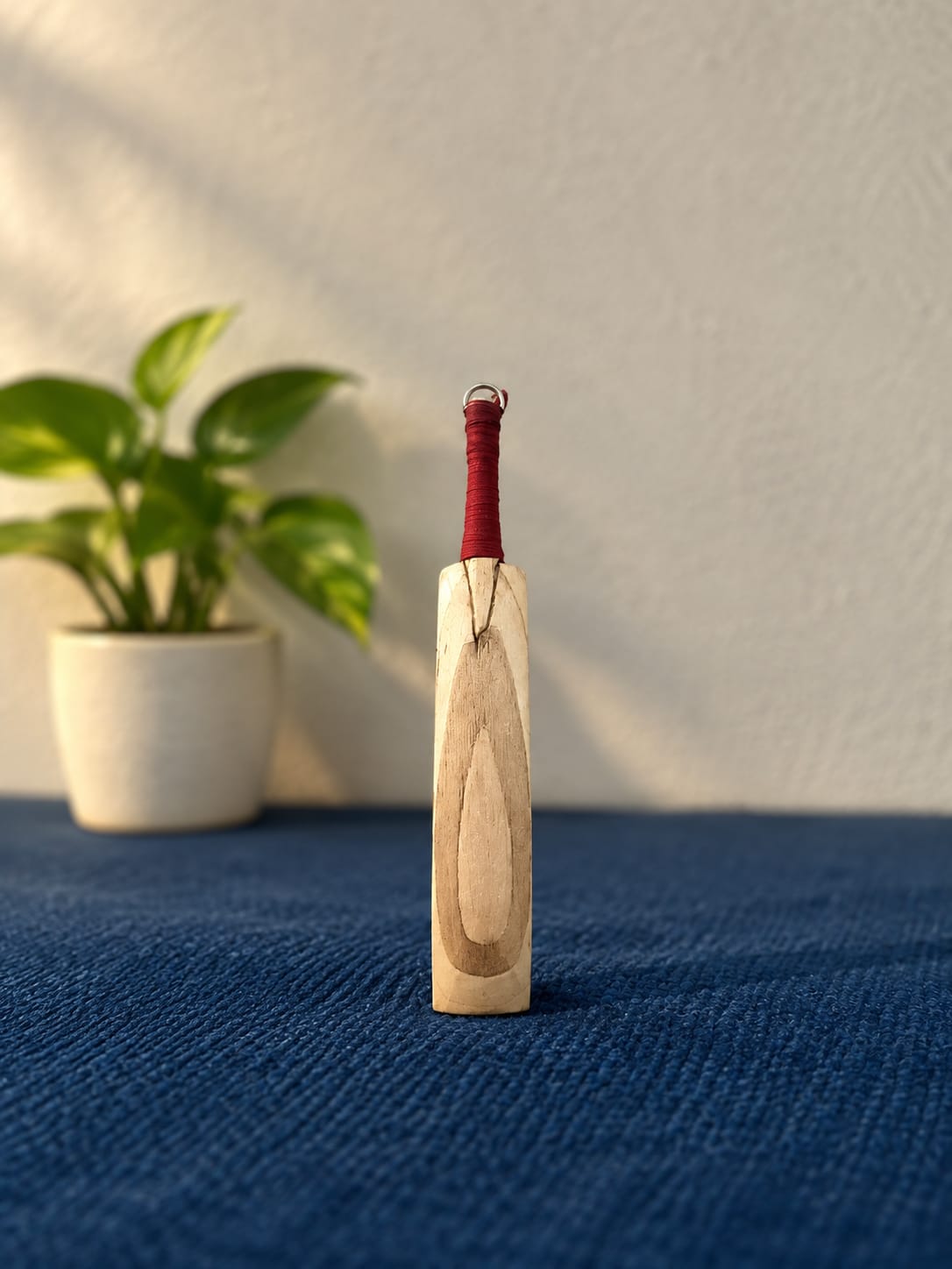 Handmade wooden mini bat keychain